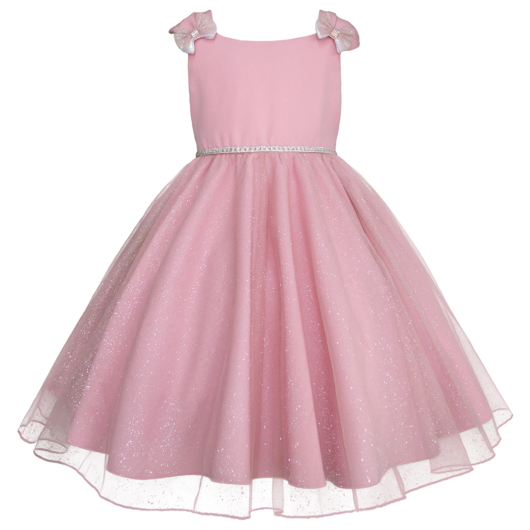 Foto 3 pulgar | Vestido Rosa De Fiesta Para Niñas Con Tul Y Moños Brillante Gerat
