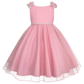 Foto 2 | Vestido Rosa De Fiesta Para Niñas Con Tul Y Moños Brillante Gerat