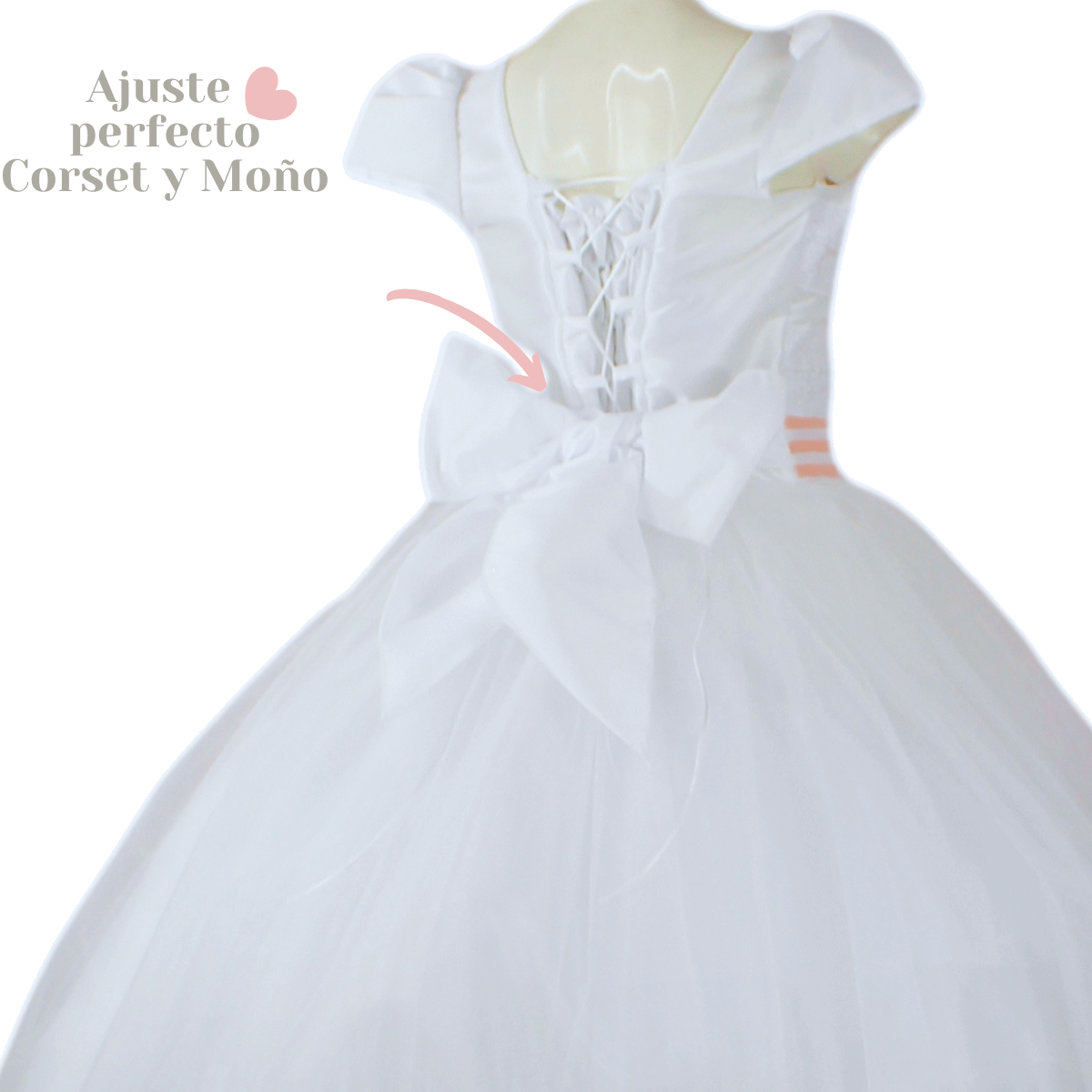 Foto 3 | Vestido Primera Comunión Blanco Niña + Incluye Crinolina Esp