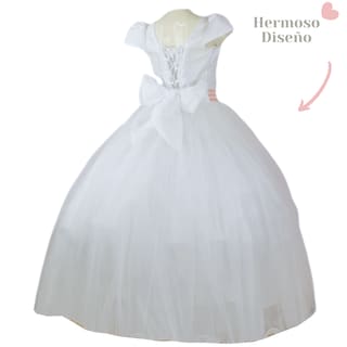 Foto 4 | Vestido Primera Comunión Blanco Niña + Incluye Crinolina Esp