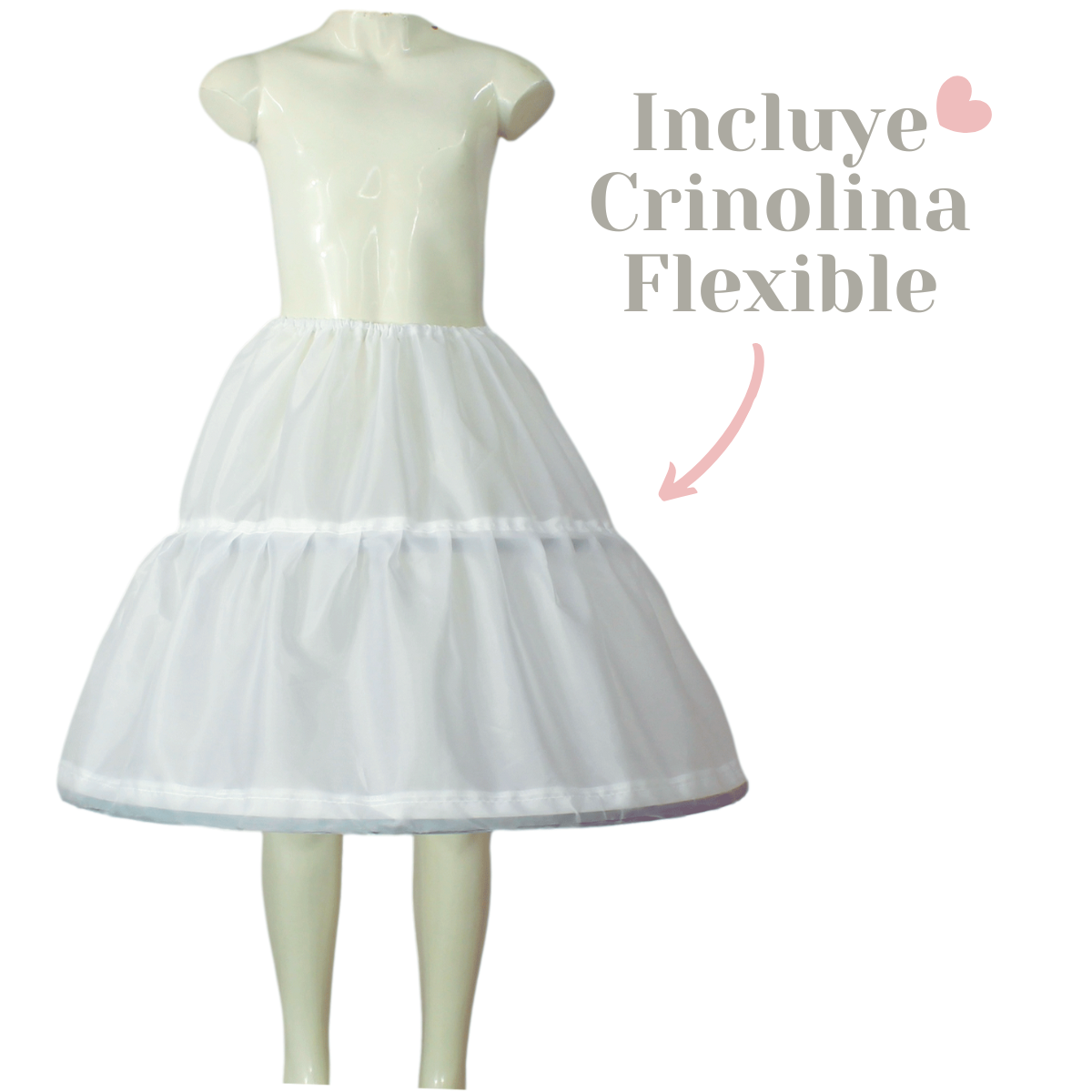 Foto 6 pulgar | Vestido Primera Comunión Blanco Niña + Incluye Crinolina Esp