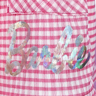 Foto 3 | Rumper A Cuadros Con Logo De Barbie Y Moñito En La Cintura Para Niña