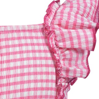 Foto 5 | Rumper A Cuadros Con Logo De Barbie Y Moñito En La Cintura Para Niña
