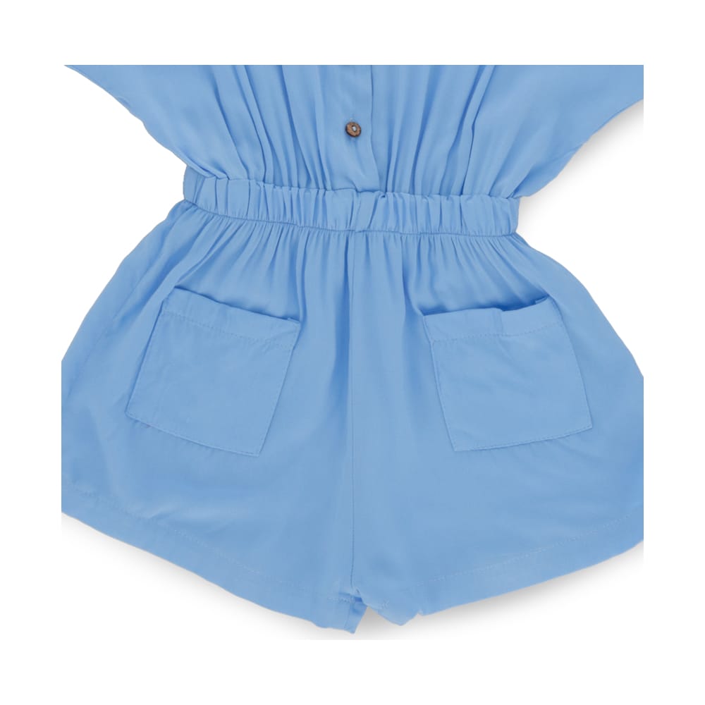 Foto 4 | Jumpsuit Coqueta Para Niña De Rayón En  Azul Con Botones