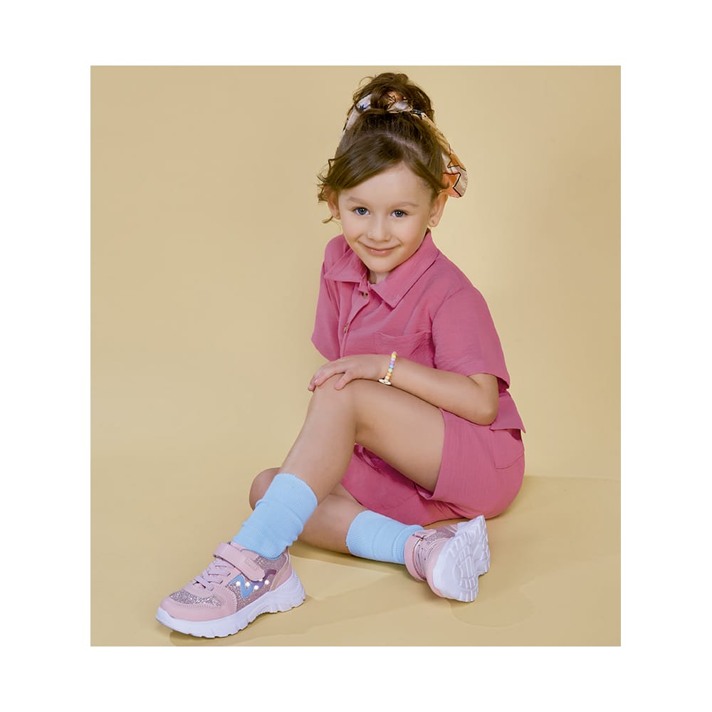 Foto 5 pulgar | Jumper Coqueta Para Niña De Poliéster En Fiusha Con Ajuste En Cintura