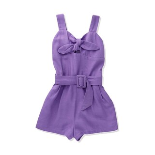 Foto 1 | Jumper Coqueta Para Niña De Rayón En Lila Con Moño Y Cinturón