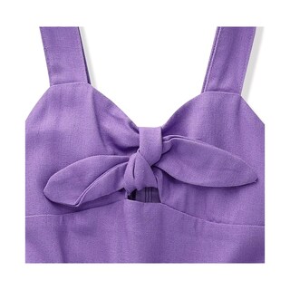 Foto 2 | Jumper Coqueta Para Niña De Rayón En Lila Con Moño Y Cinturón