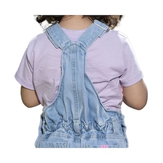Foto 3 | Overol Coqueta Para Niña De Algodón Azul Claro Con Detalles Desgastados.
