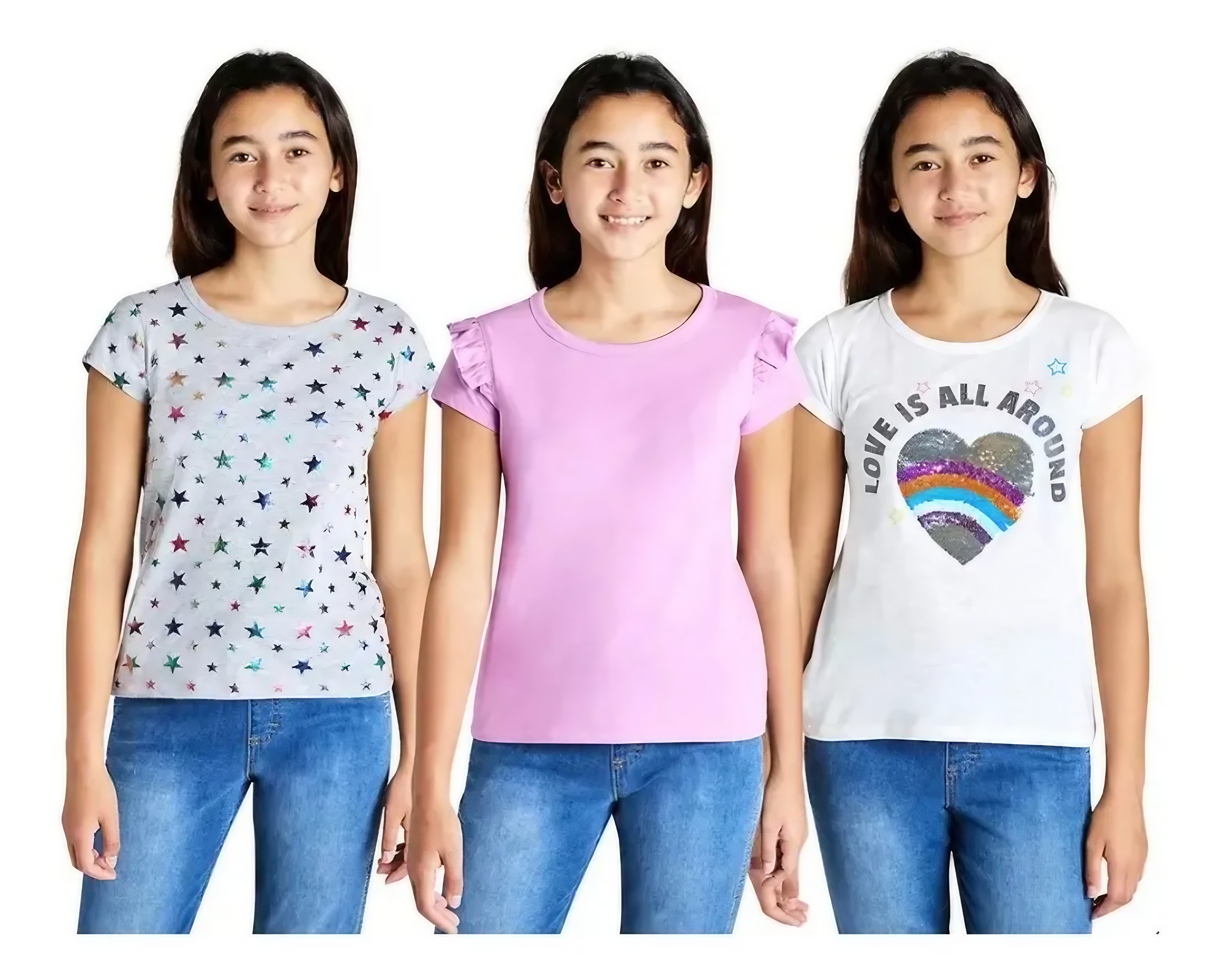 Foto 2 pulgar | Blusas Vigoss para Niña Set 3 Pack T Shirt