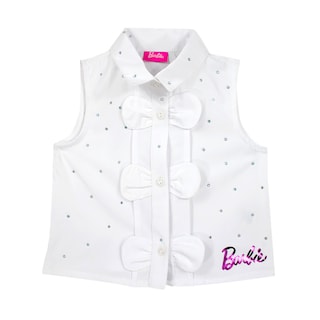 Foto 1 | Blusa Con Cuello, Bisiteria Incrustada En Tonos Zafiro Y Estampado De Barbie