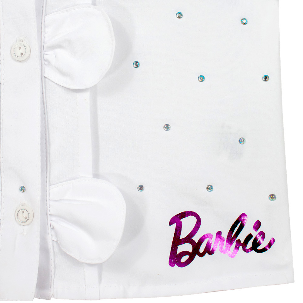 Foto 3 pulgar | Blusa Con Cuello, Bisiteria Incrustada En Tonos Zafiro Y Estampado De Barbie