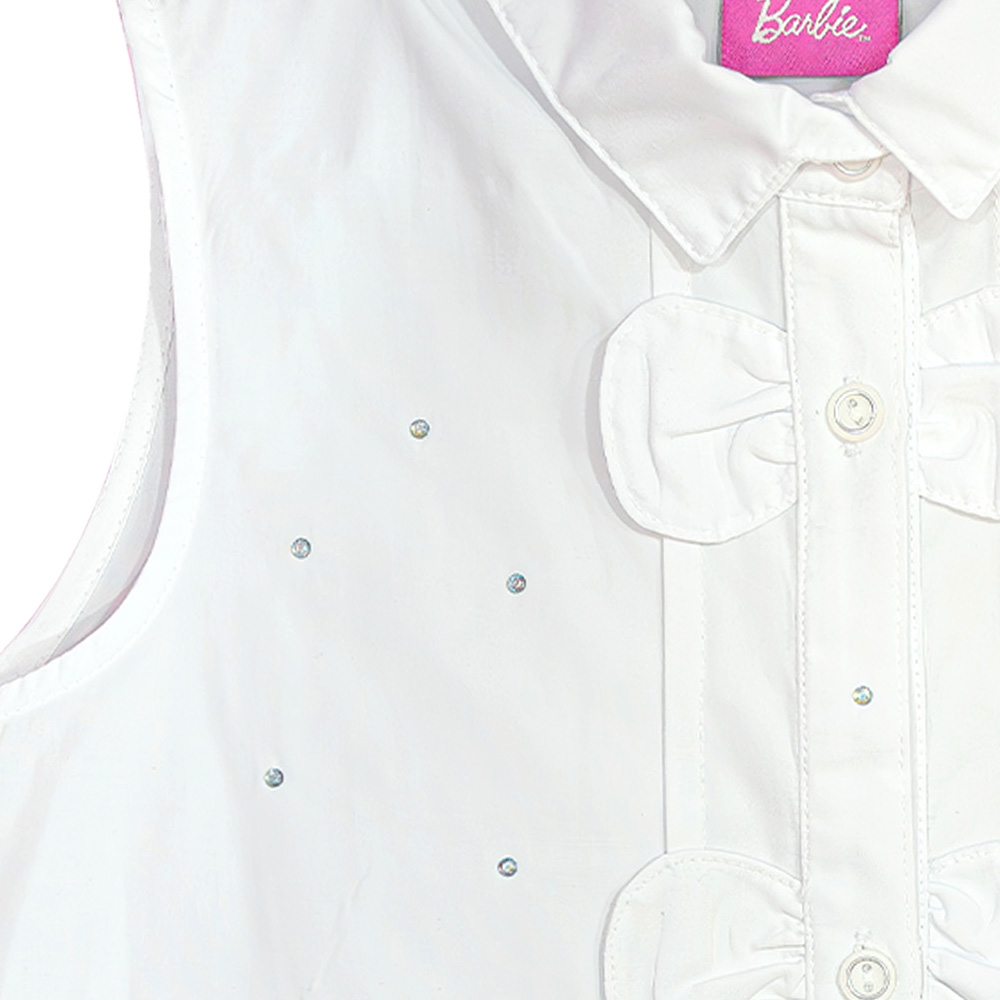 Foto 5 pulgar | Blusa Con Cuello, Bisiteria Incrustada En Tonos Zafiro Y Estampado De Barbie