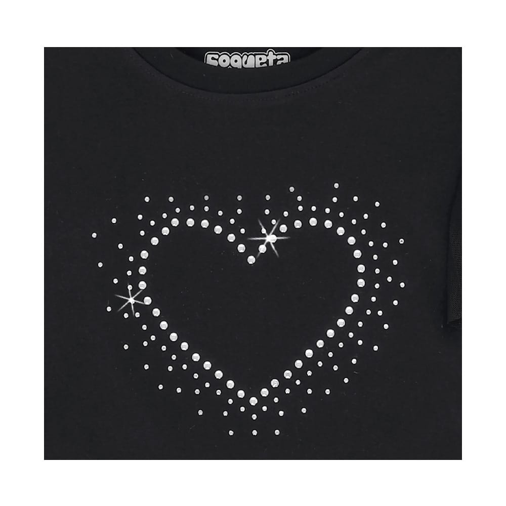 Foto 3 | Blusa Coqueta Para Niña De Algodón Negro Con Manga De Holanes