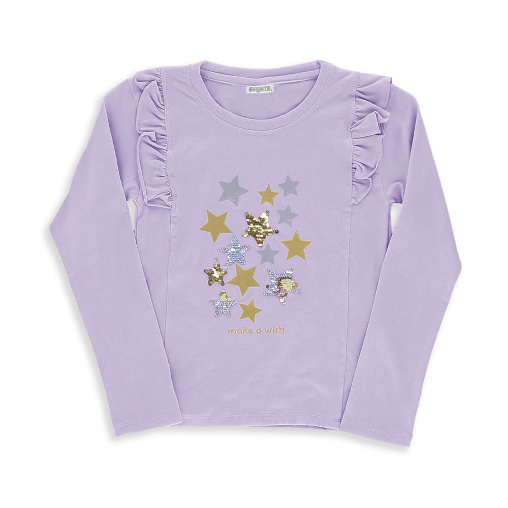 Foto 1 | Blusa Coqueta Para Niña De Algodón En  Lila Con Lentejuela Reversible