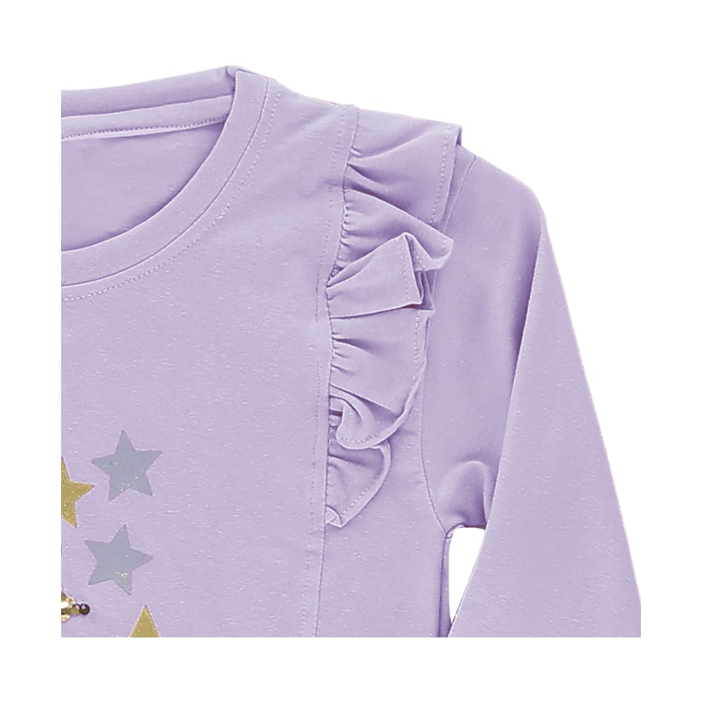 Foto 3 pulgar | Blusa Coqueta Para Niña De Algodón En  Lila Con Lentejuela Reversible