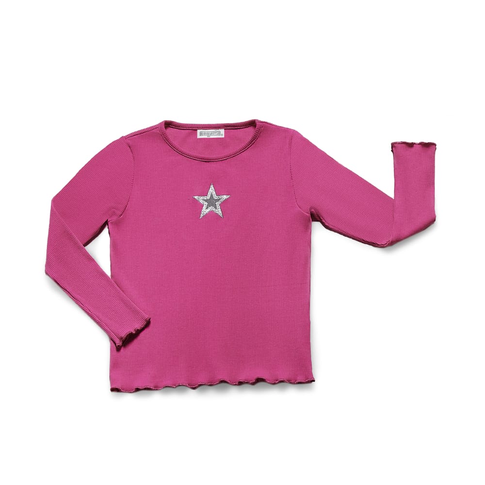 Foto 1 | Blusa Coqueta Para Niña De Algodón Rosa Con Estrella Brillante