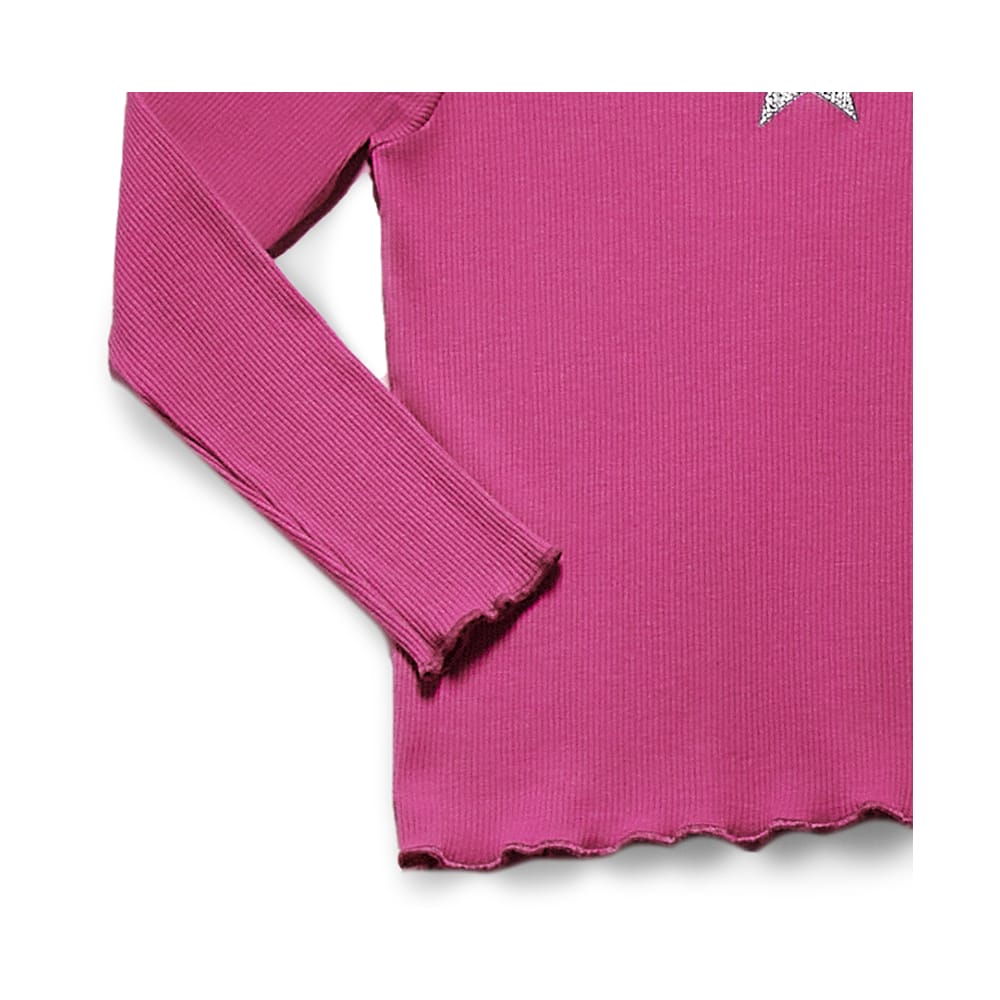 Foto 4 pulgar | Blusa Coqueta Para Niña De Algodón Rosa Con Estrella Brillante