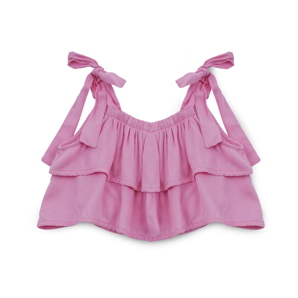 Foto 2 pulgar | Blusa Coqueta Para Niña De Rayón En Rosa Con Tirantes Ajustables