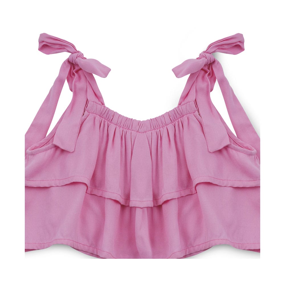 Foto 4 pulgar | Blusa Coqueta Para Niña De Rayón En Rosa Con Tirantes Ajustables