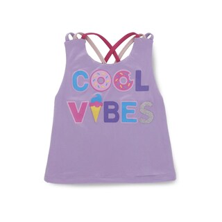 Foto 2 | Blusa Coqueta Para Niña De Poliéster Morado Con Tirantes Cruzados