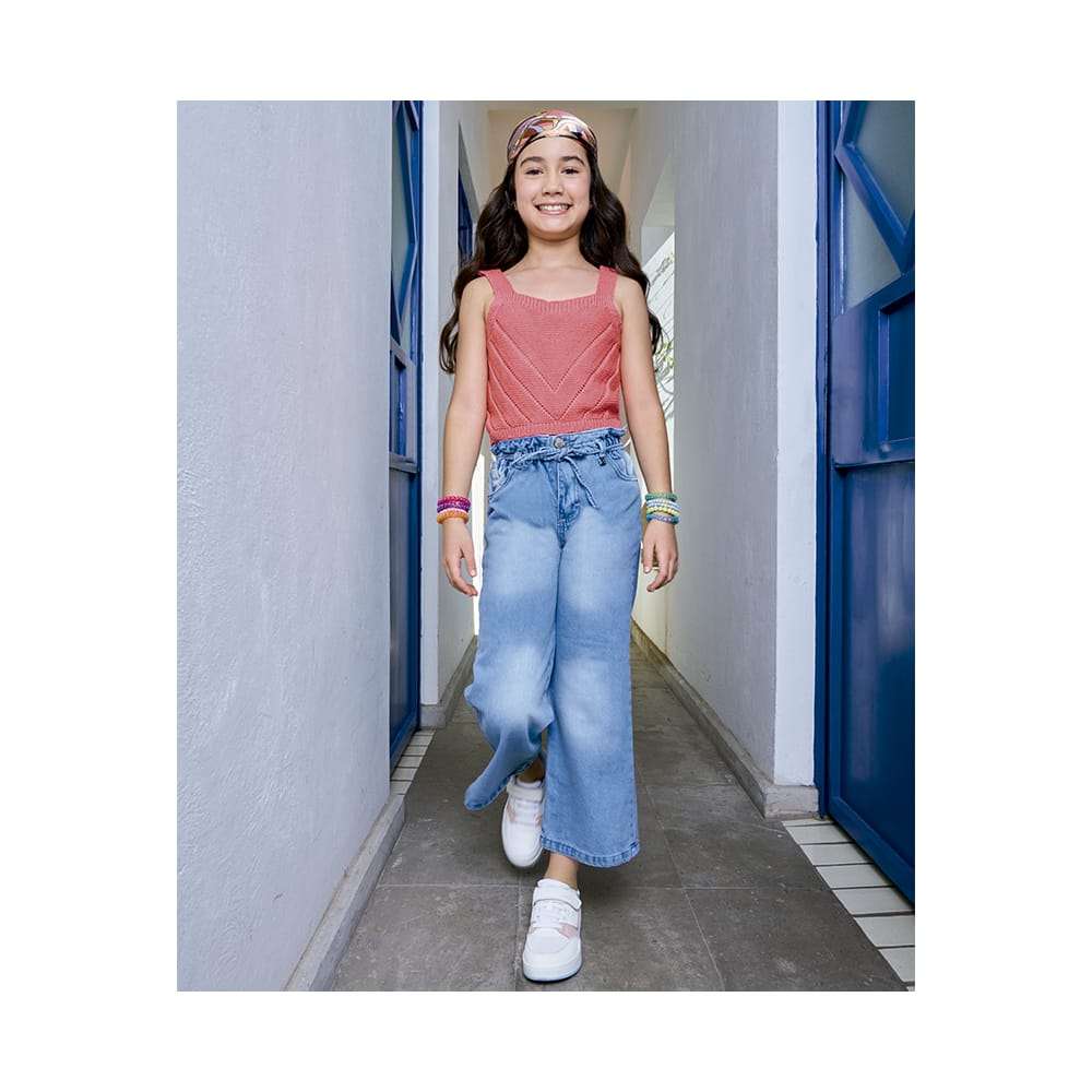 Foto 4 pulgar | Blusa Coqueta Para Niña De Acrílico En Rosa Con Tejido Texturizado