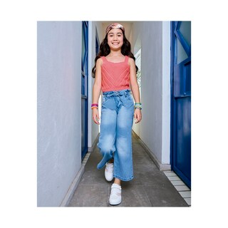 Foto 3 | Blusa Coqueta Para Niña De Acrílico En Rosa Con Tejido Texturizado