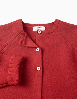 Foto 2 | Chaqueta Zippy de Punto Naranja Oscuro para Niña