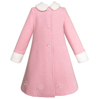 Foto 2 | Abrigo Rosa De Invierno Para Niña Con Moño Y Flores Gerat