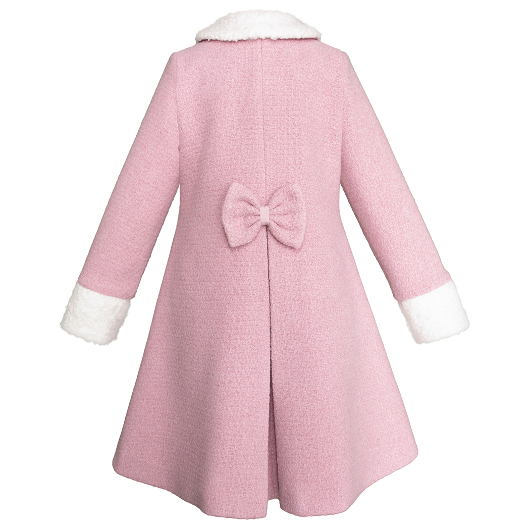 Foto 4 pulgar | Abrigo Rosa De Invierno Para Niña Con Moño Y Flores Gerat