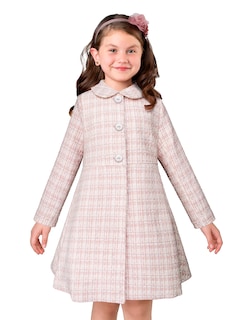 Foto 1 | Abrigo De Fiesta Para Niña En Rosa Pastel Con Textura Tipo Tweed – Gerat