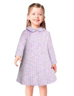 Foto 1 | Abrigo Lila para Niña En Tweed Con Botones Grande Gerat