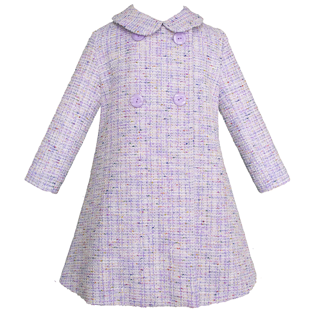 Foto 3 pulgar | Abrigo Lila para Niña En Tweed Con Botones Grande Gerat