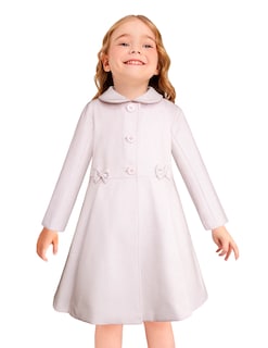 Foto 1 | Abrigo Elegante Para Niña Color Hueso Con Moños Gerat