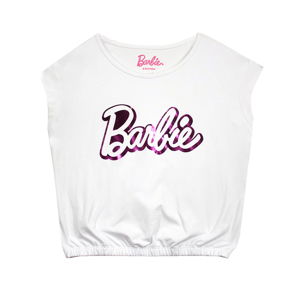 Foto 1 | Crop Con Jareta Y Estampado Metalico Con La Silueta De Barbie Para Niña