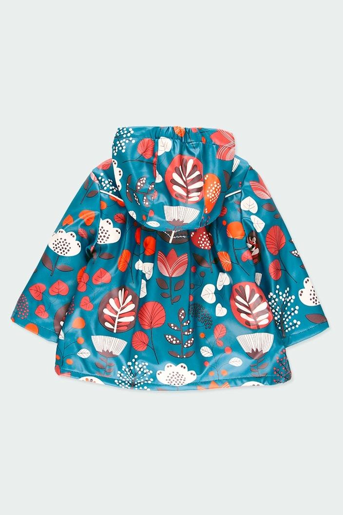 Foto 4 pulgar | Chamarra Impermeable Boboli Azul con Flores para Niña