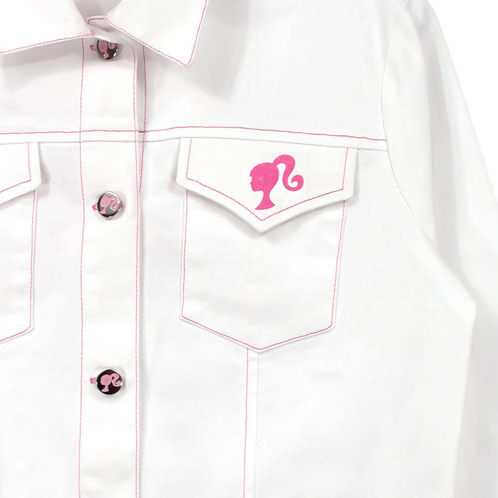 Foto 2 | Chamarra Estampada Con La Silueta De Barbie Y Botones Metalicos Para Niña