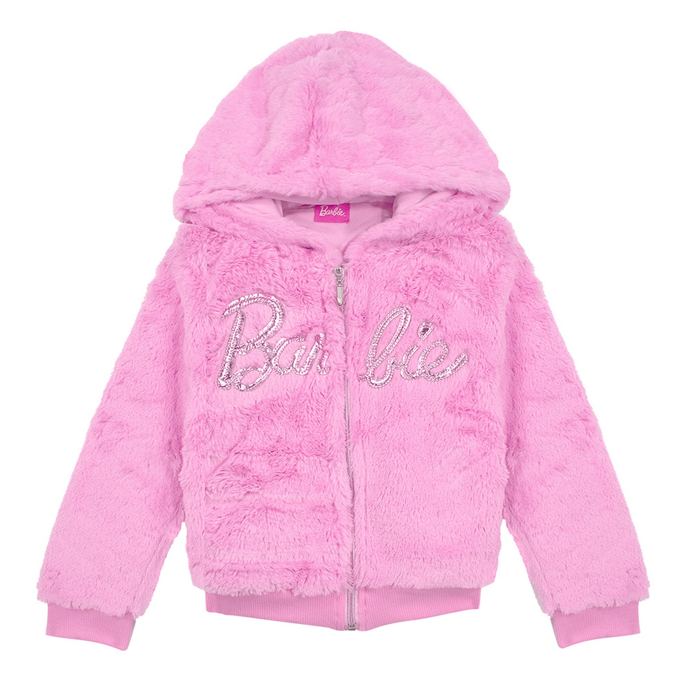Foto 2 pulgar | Chamarra de Peluche con Bordado Barbie para Niña