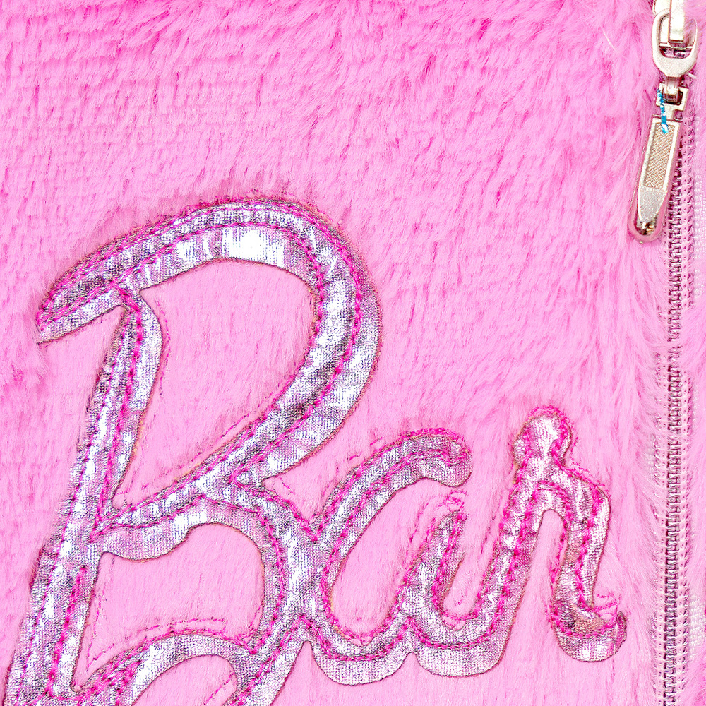 Foto 5 pulgar | Chamarra de Peluche con Bordado Barbie para Niña