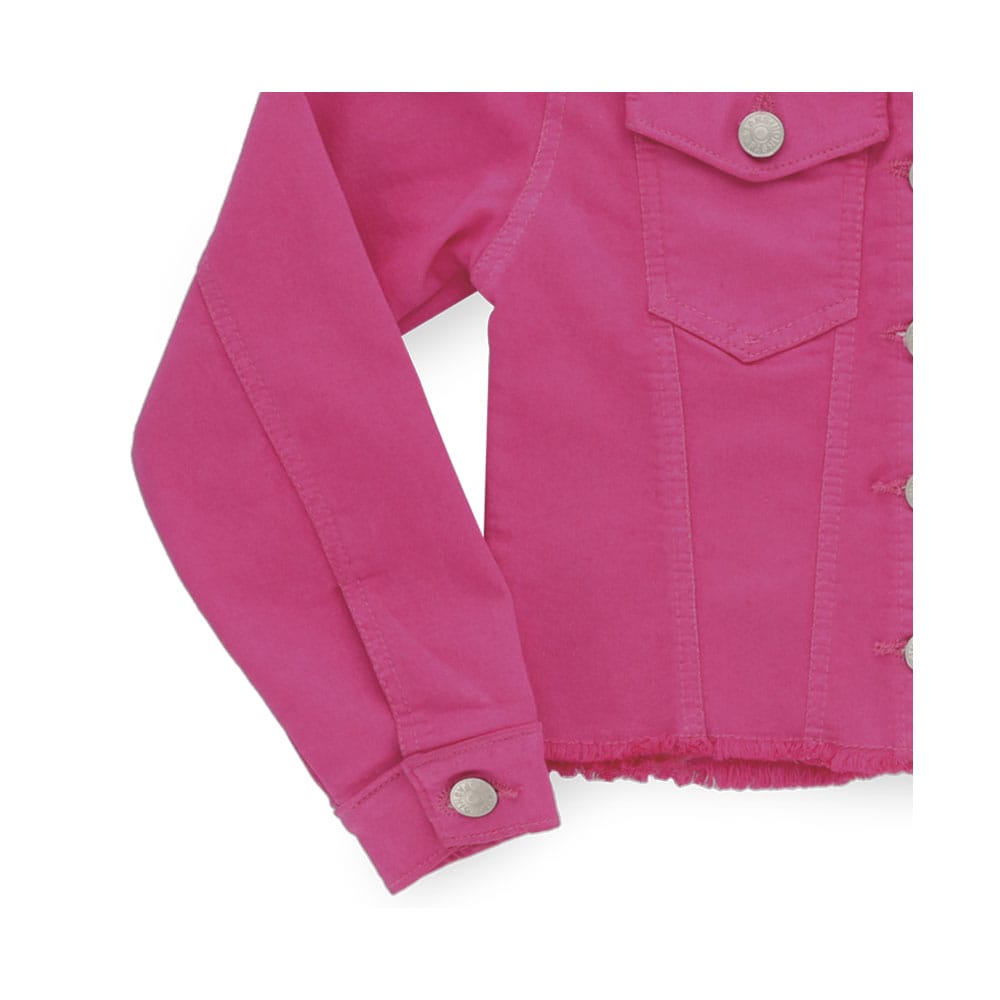 Foto 4 pulgar | Chamarra Coqueta Para Niña De Algodón Fucsia Con Botones Metálicos