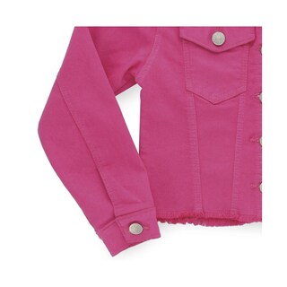 Foto 3 | Chamarra Coqueta Para Niña De Algodón Fucsia Con Botones Metálicos