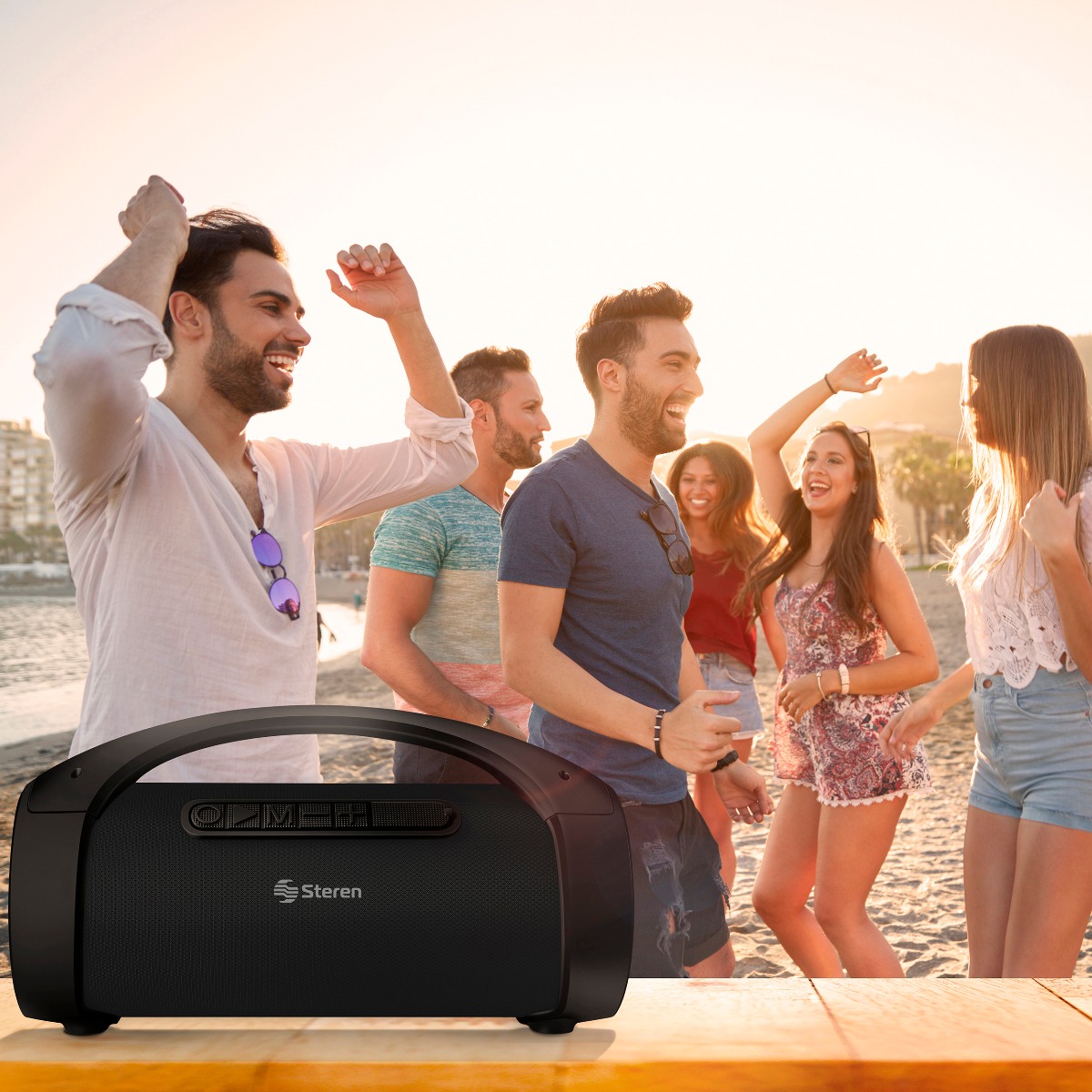 Foto 4 pulgar | Bocina Bluetooth Boombox Tws Steren Boom-130ne color Negro de 350 W Pmpo