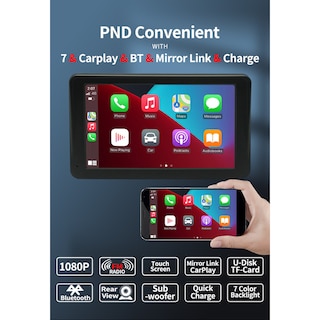 Foto 5 | Navegación Para Automóvil, Reproductor Mp5 Portátil Inalámbrico Carplay De 7 Pulgadas - Venta Internacional.