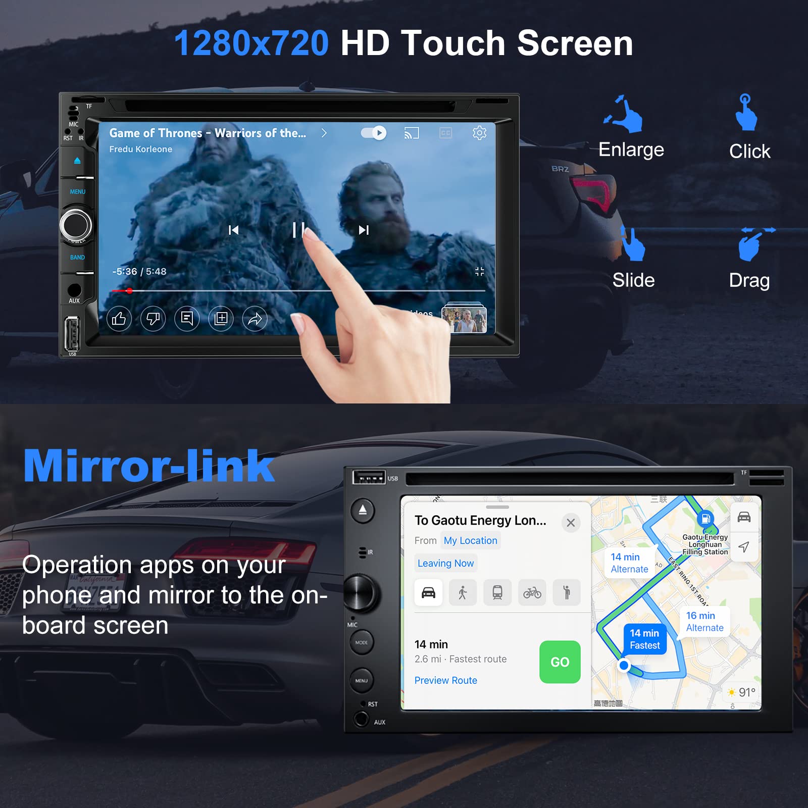 Foto 3 | Reproductor Estéreo De Cd/dvd Doble Din Para Coche Carplay Android Auto - Venta Internacional.