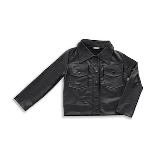Foto 1 | Sobrecamisa Coqueta Para Niña De Poliéster Negro Con Bolsillos