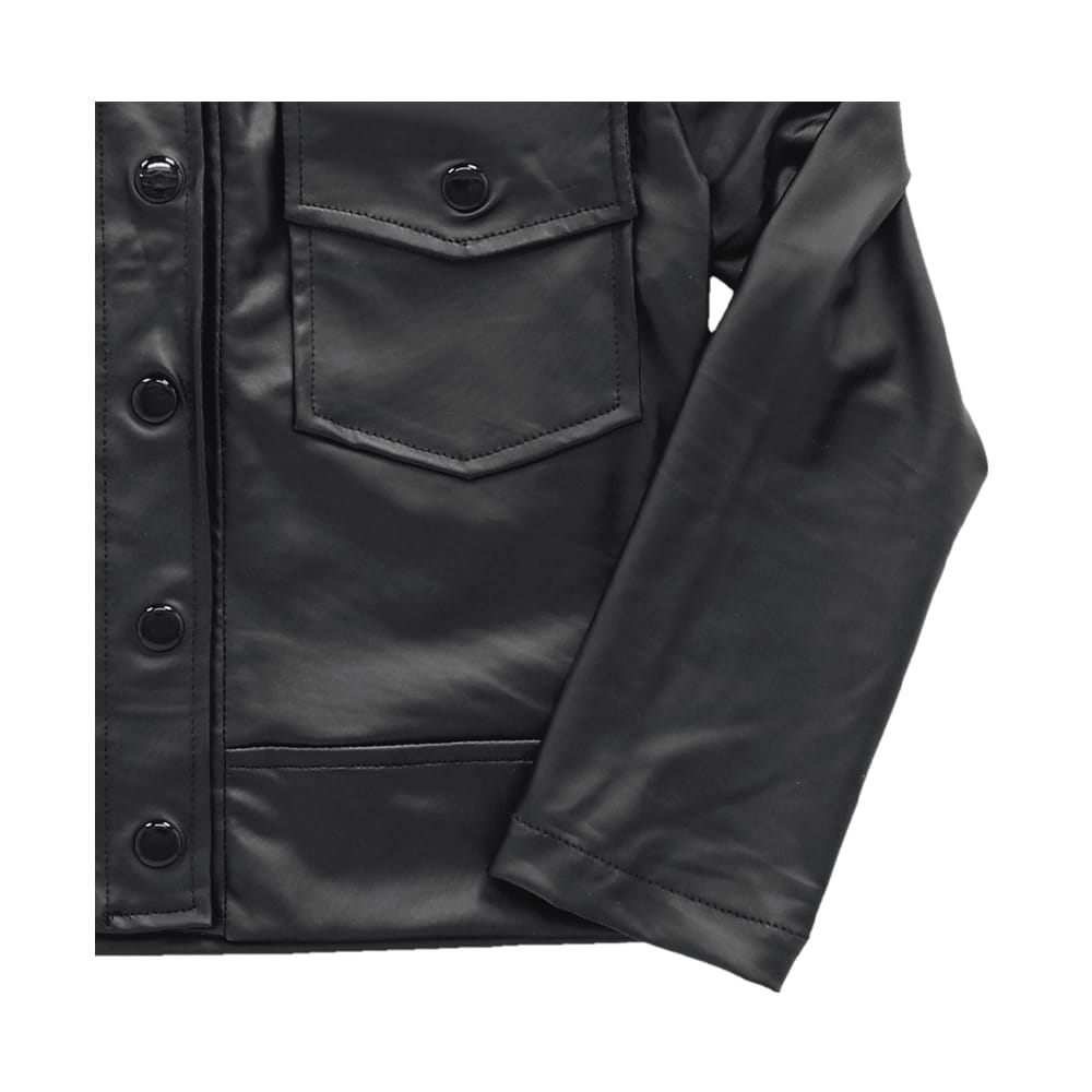 Foto 3 pulgar | Sobrecamisa Coqueta Para Niña De Poliéster Negro Con Bolsillos