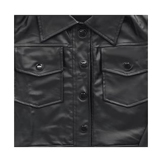 Foto 3 | Sobrecamisa Coqueta Para Niña De Poliéster Negro Con Bolsillos