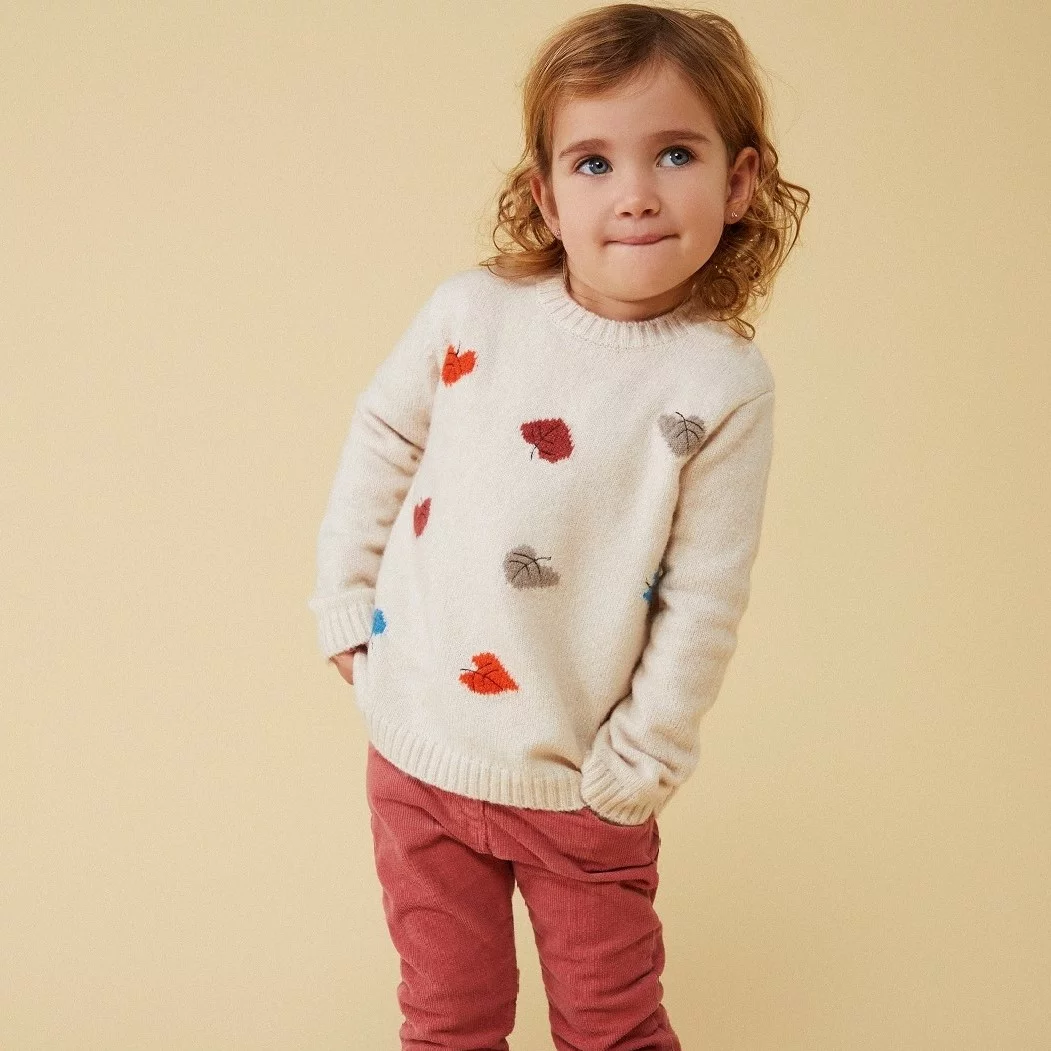 Foto 6 | Suéter Punto Boboli Estampado Hojas para Niña