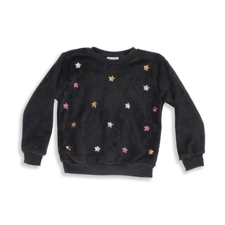Foto 1 | Sueter Coqueta Para Niña De Algodón Negro Con Estrellas Bordadas