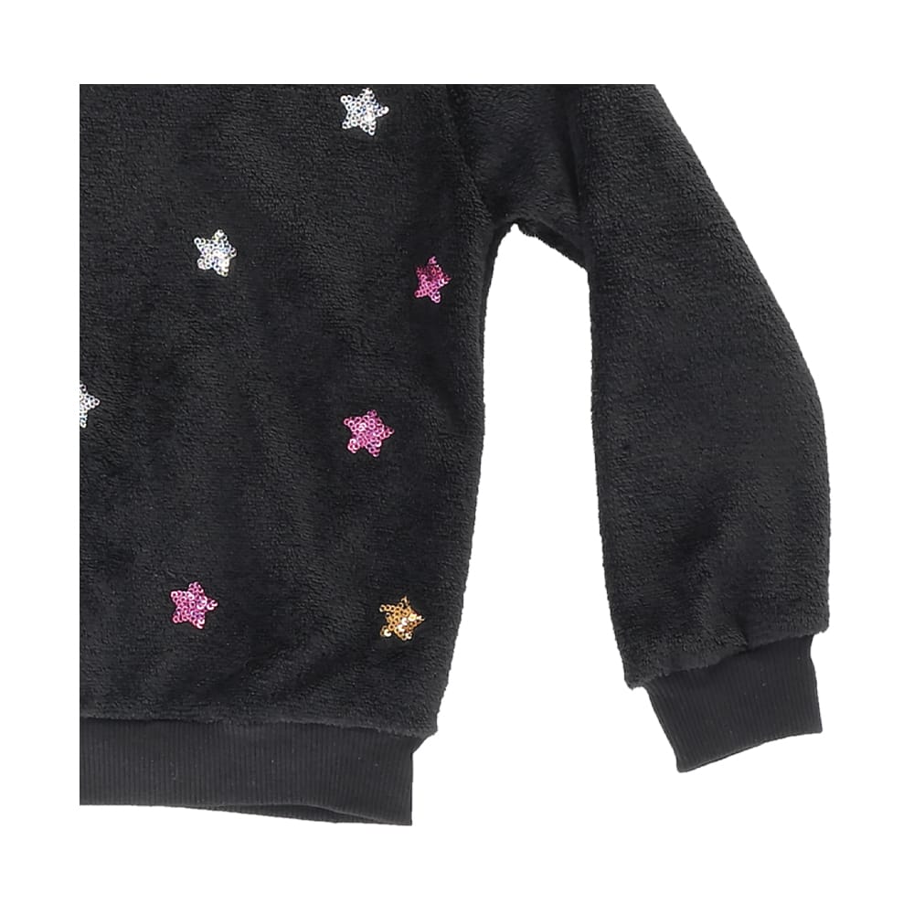Foto 3 pulgar | Sueter Coqueta Para Niña De Algodón Negro Con Estrellas Bordadas