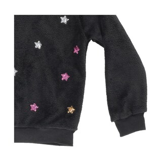 Foto 2 | Sueter Coqueta Para Niña De Algodón Negro Con Estrellas Bordadas